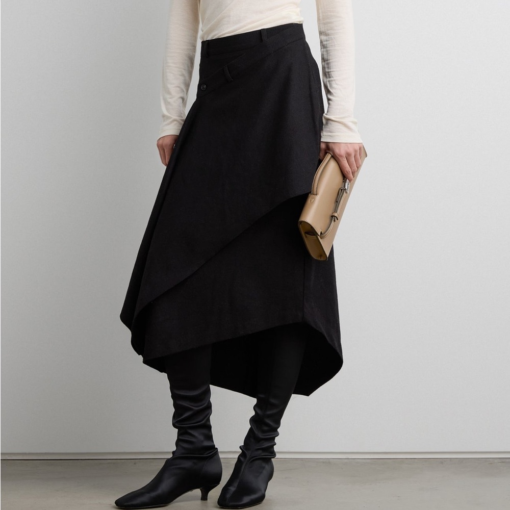 OAK + FORT Black Asymmetrical Skirt